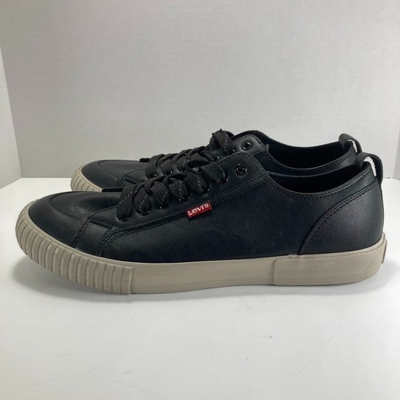 Levi's Leather Sneaker Men's Size 11 Anakin NL Bk Synthetic Black Rubber Sole - Picture 9 of 14